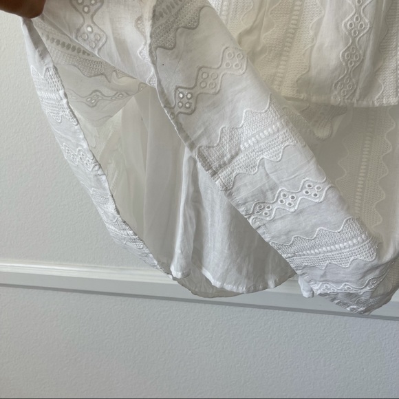 SHEIN White V-Neck Eyelet Layered Mini Dress M - Picture 13 of 14